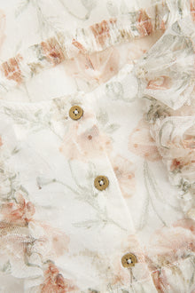 Baby white floral mesh dress