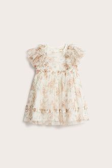 Baby white floral mesh dress