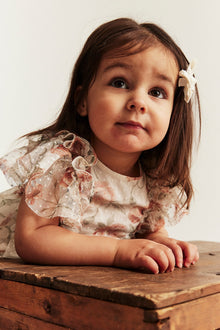 Baby white floral mesh dress