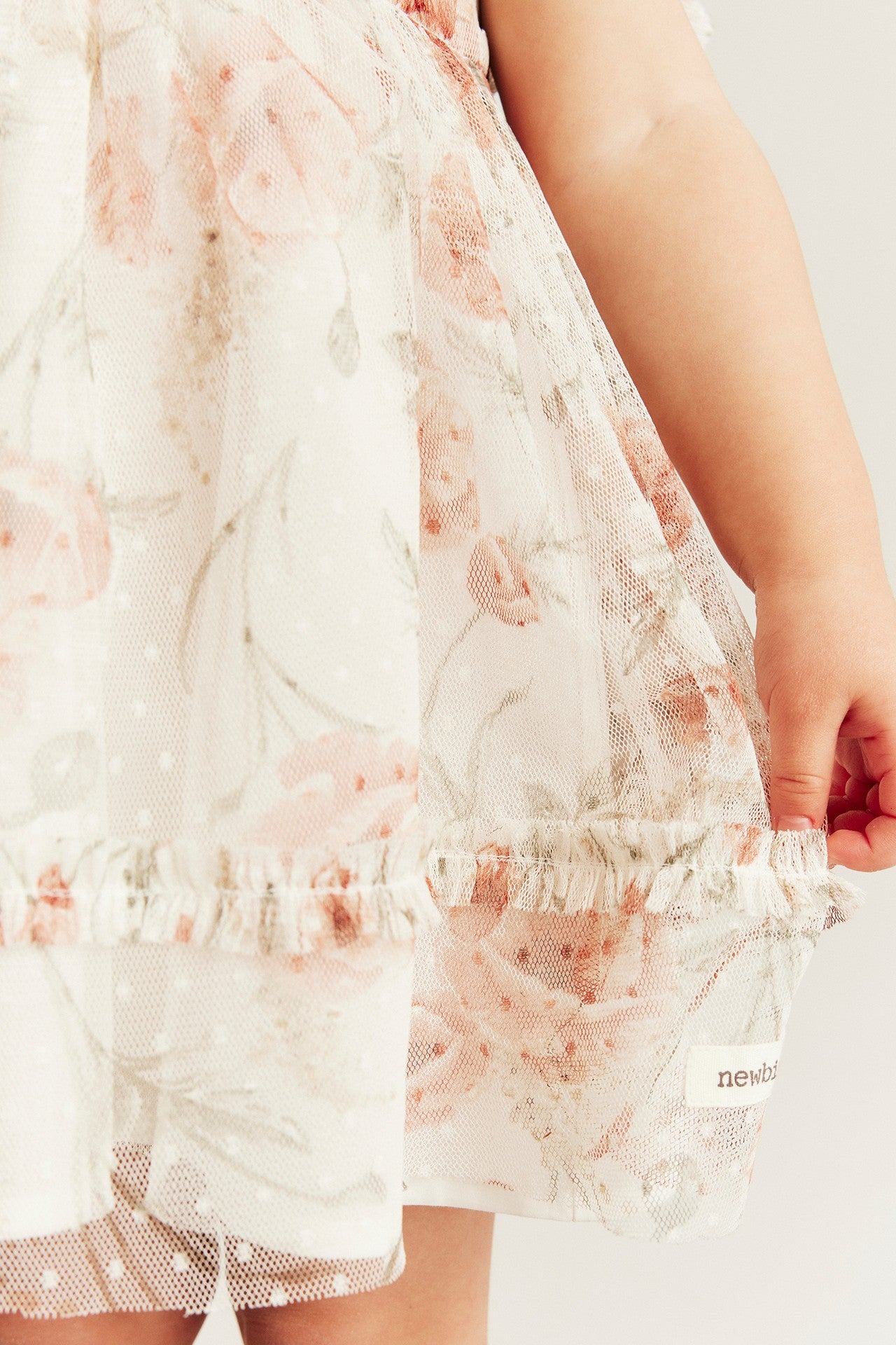 Baby white floral mesh dress