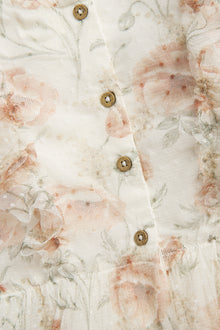 Kids white floral mesh dress