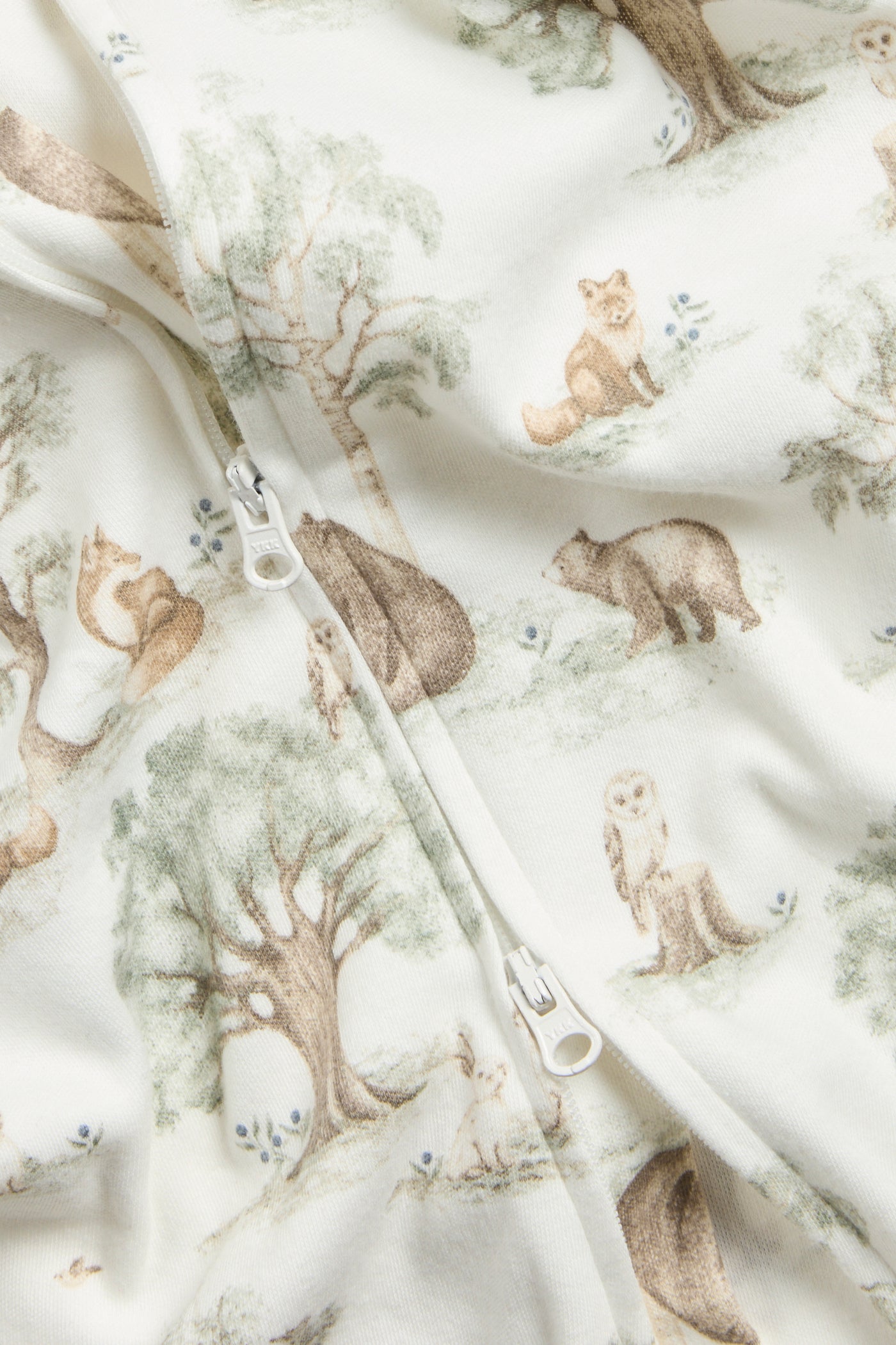 Baby white forest patterned sleepsuit