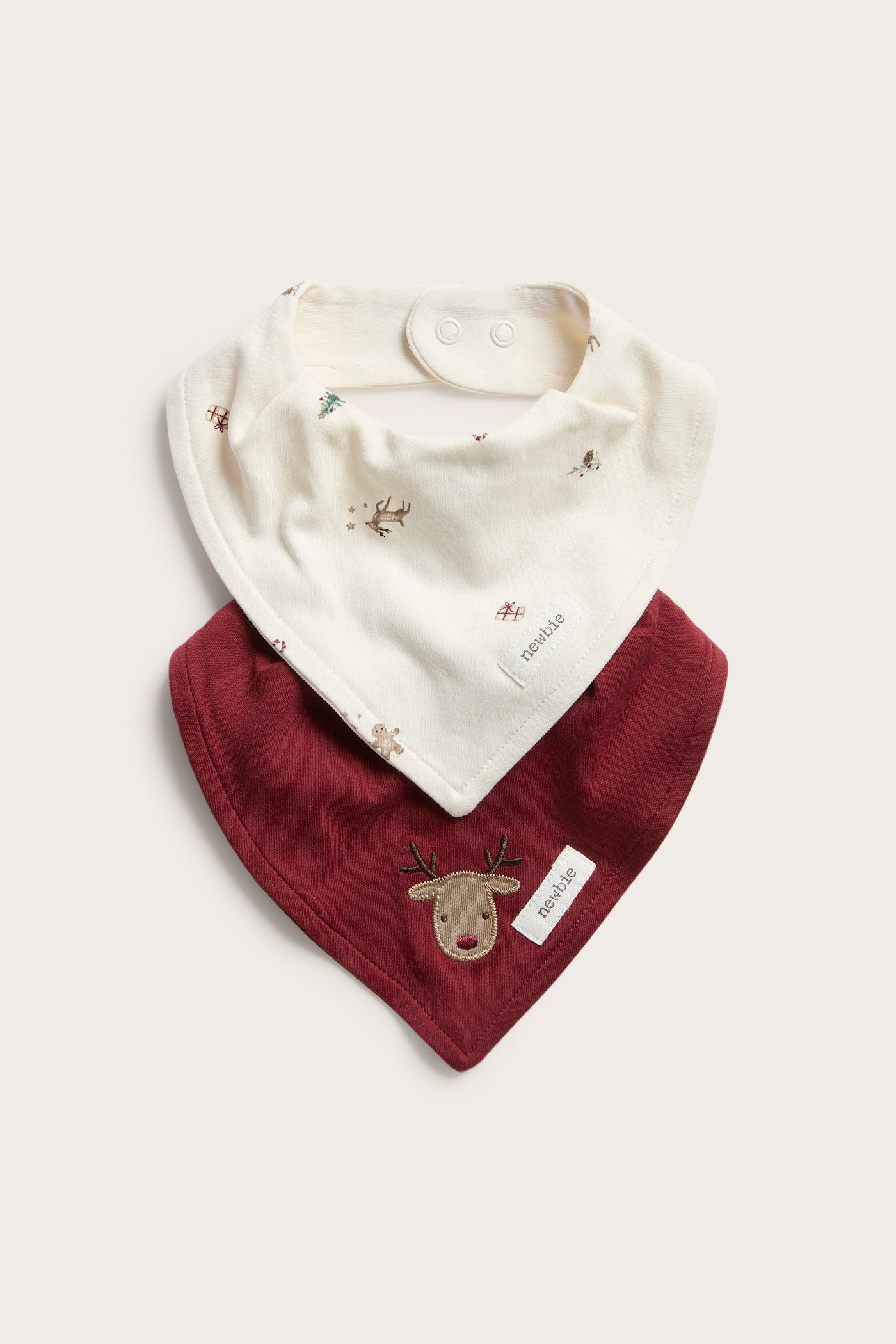 Baby red Christmas-themed bibs 2-pack