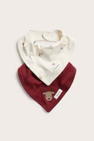 Baby red Christmas-themed bibs 2-pack