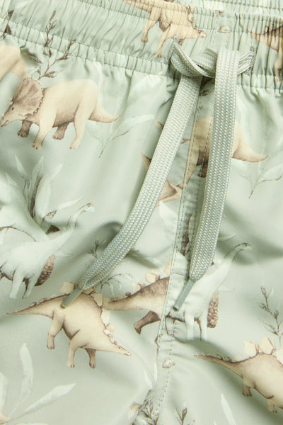 Baby & kids green swimming trunks with dinosaurs