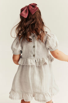 Baby frilled linen dress
