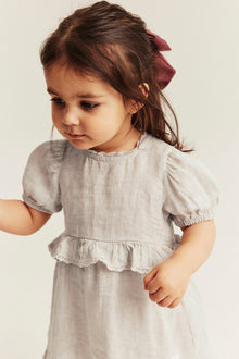 Baby frilled linen dress