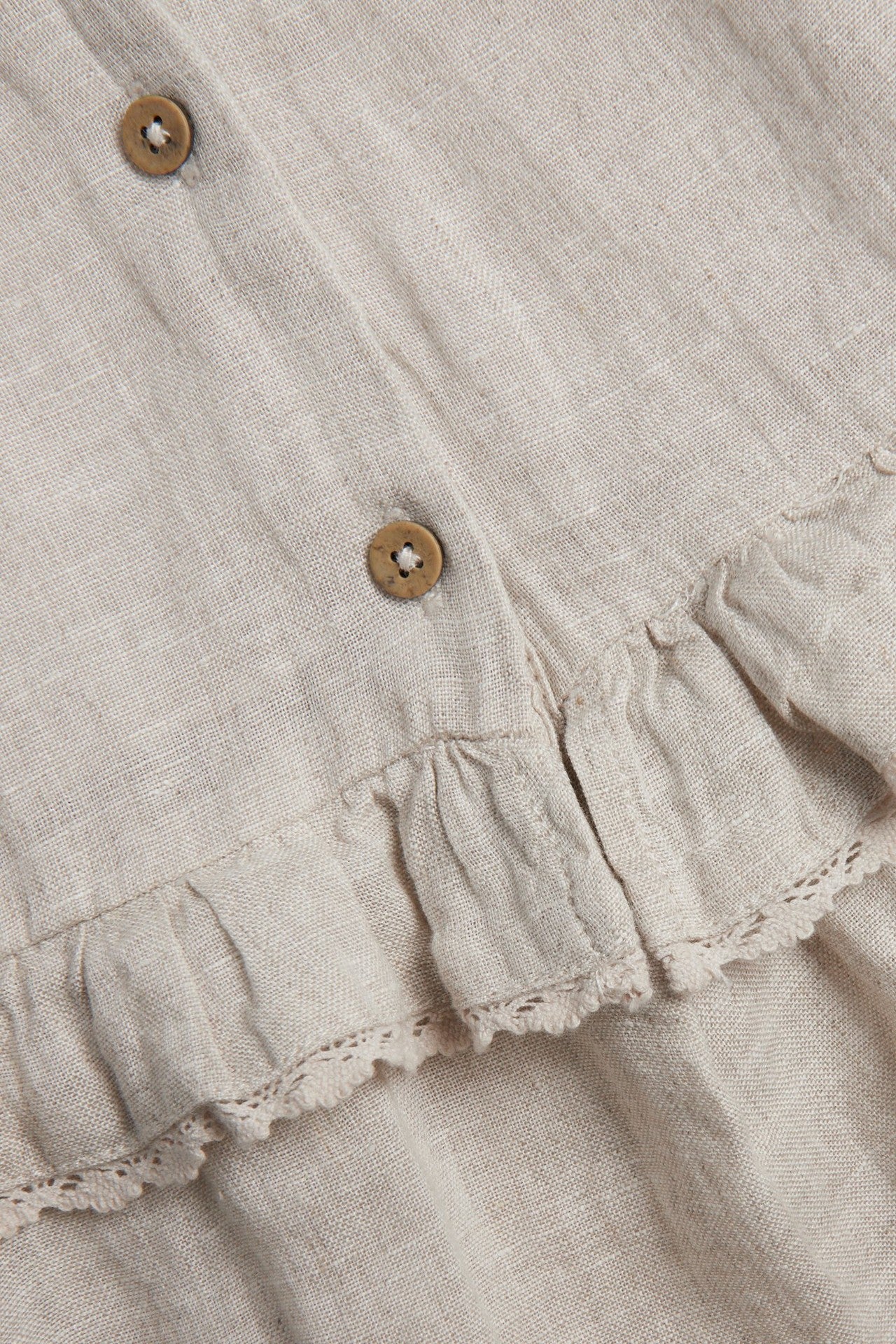 Baby frilled linen dress