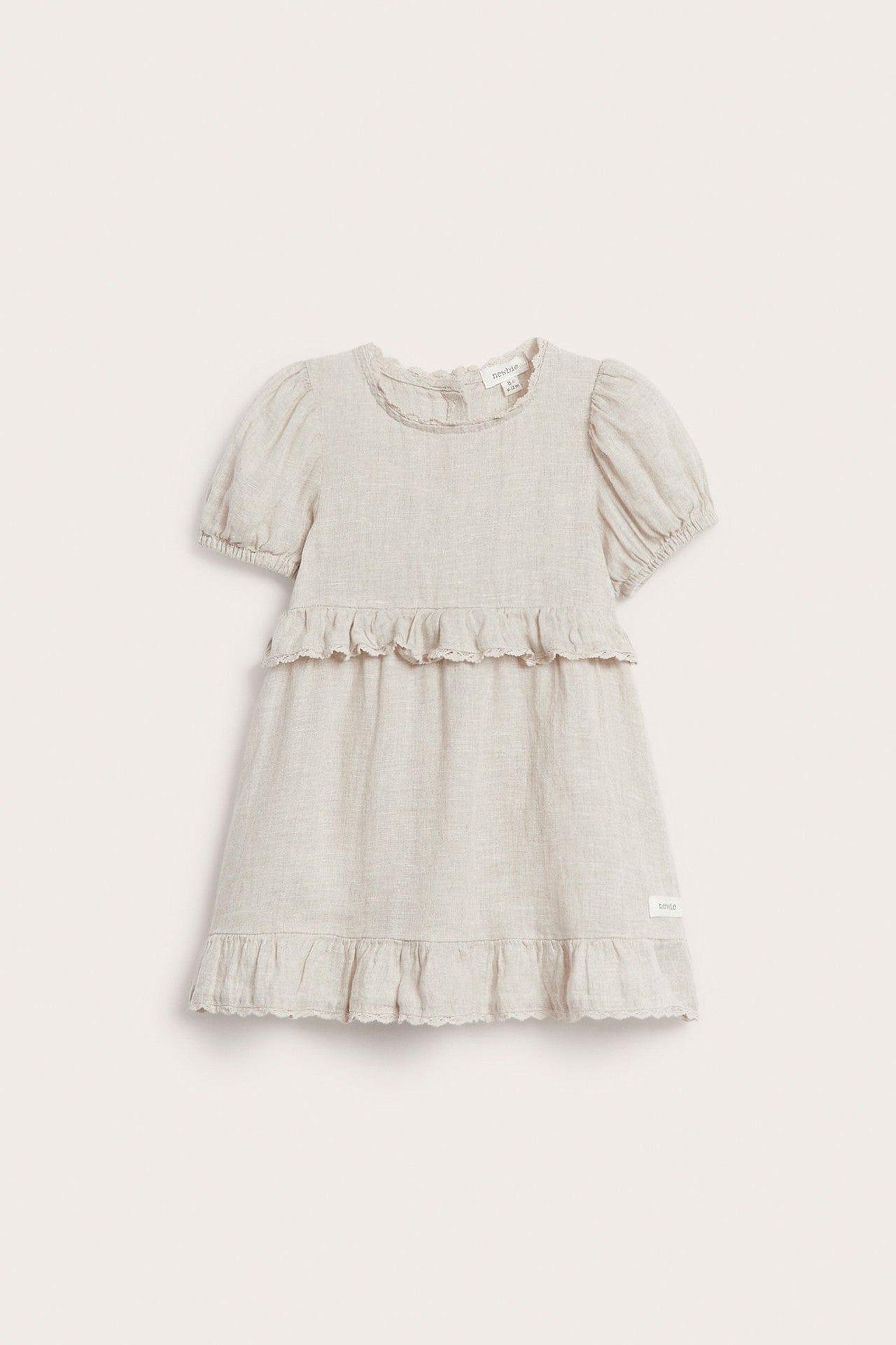 Baby frilled linen dress