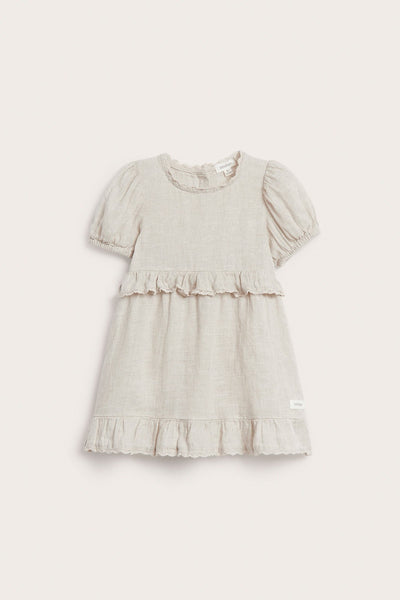 Baby frilled linen dress