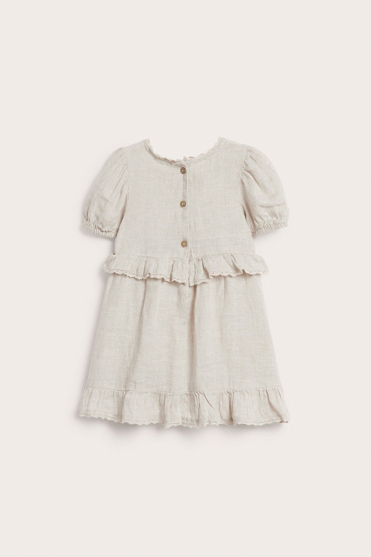 Baby frilled linen dress