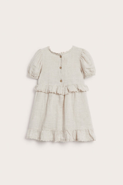 Baby frilled linen dress