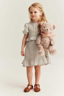 Kids frilled linen dress