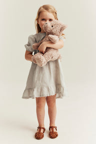 Kids frilled linen dress