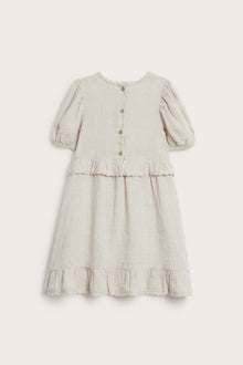 Kids frilled linen dress