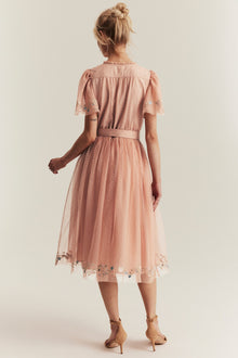 Women's pink mesh dress