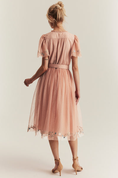 Women's pink mesh dress