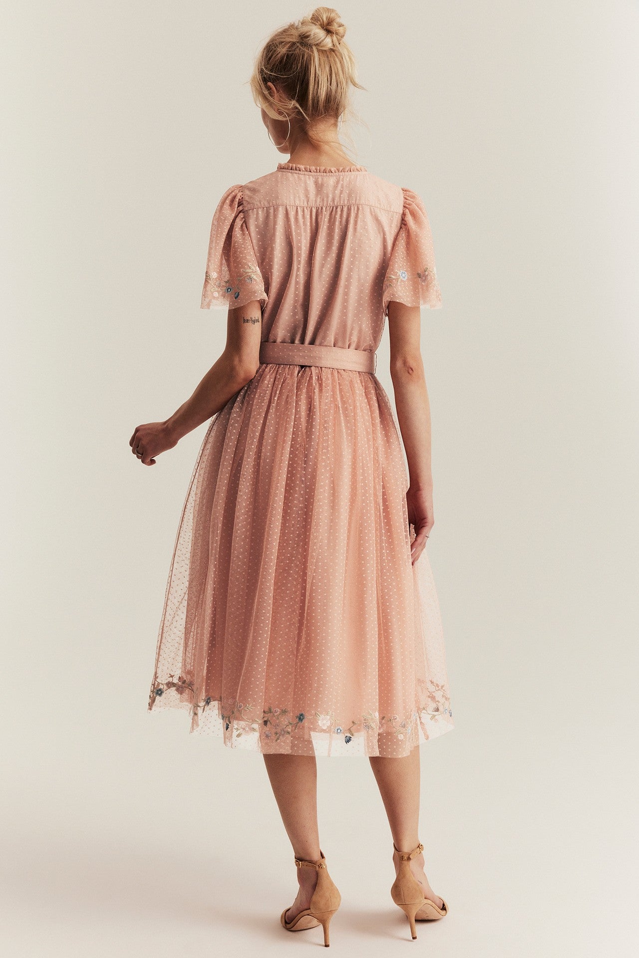 Women's pink mesh dress