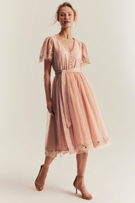 Women's pink mesh dress