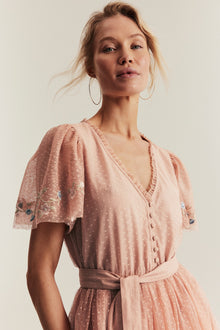 Women's pink mesh dress