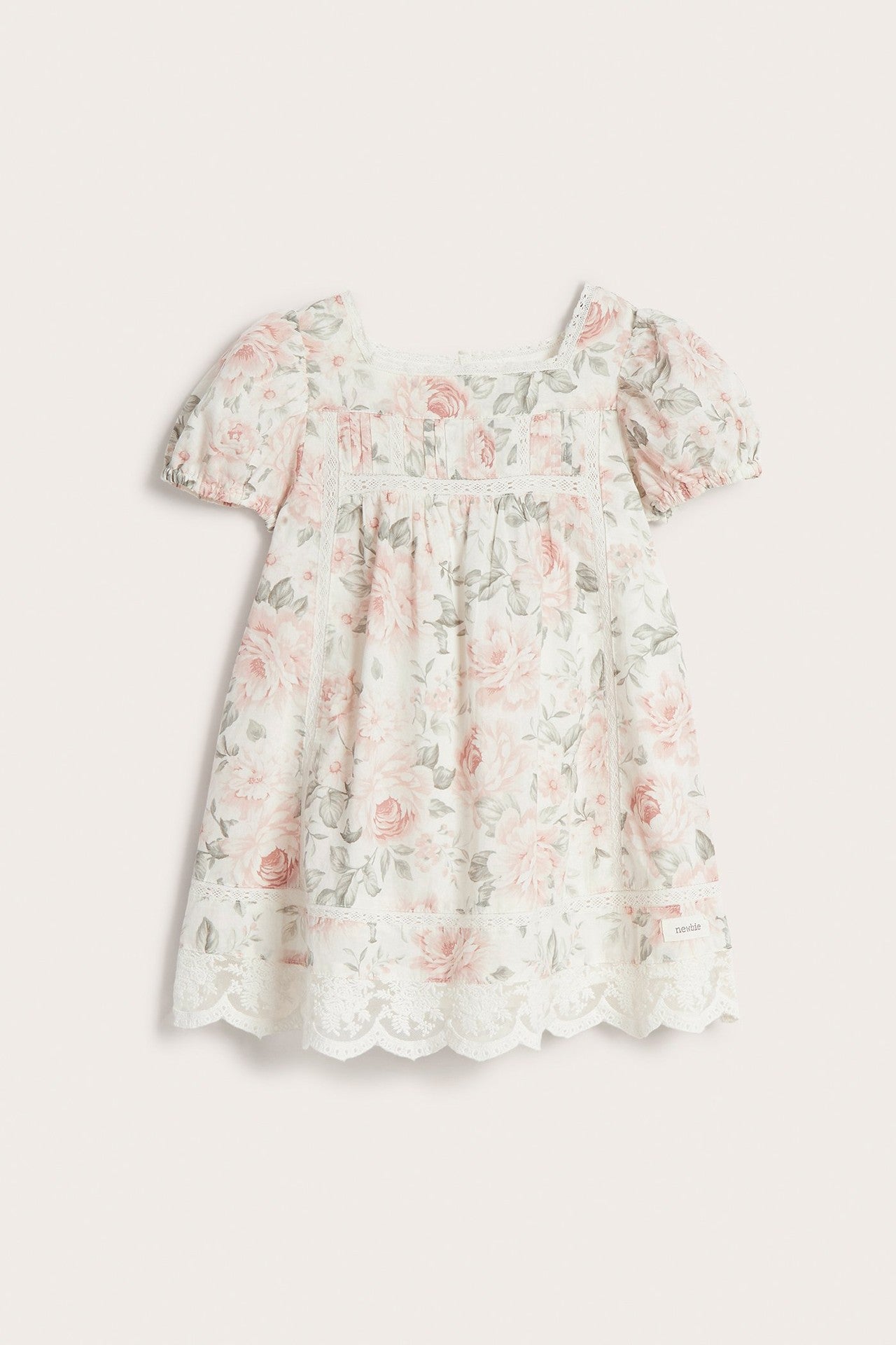 Baby white floral short sleeve dress