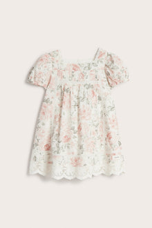 Baby white floral short sleeve dress