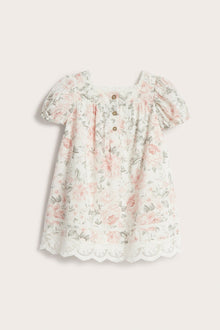 Baby white floral short sleeve dress