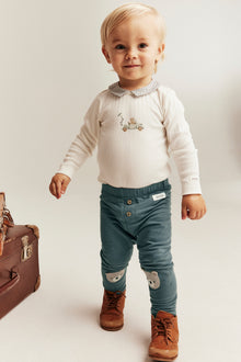 Baby blue leggings with brushed inside