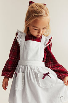 Kids´ white apron with frill and bow