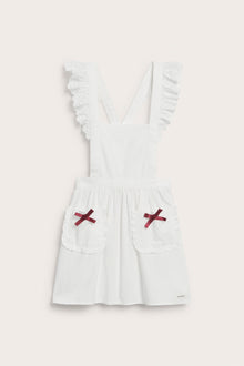 Kids´ white apron with frill and bow