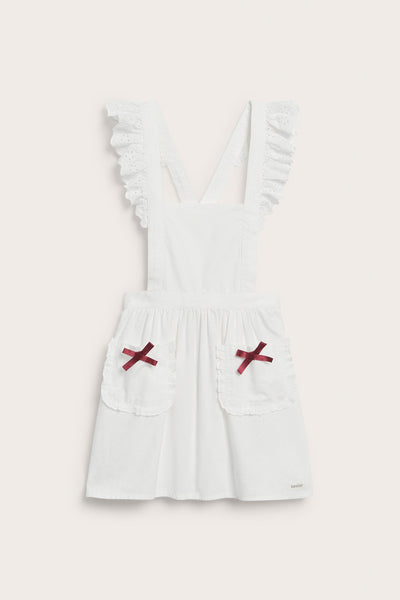 Kids´ white apron with frill and bow