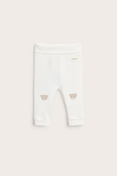 Baby leggings with teddy bear
