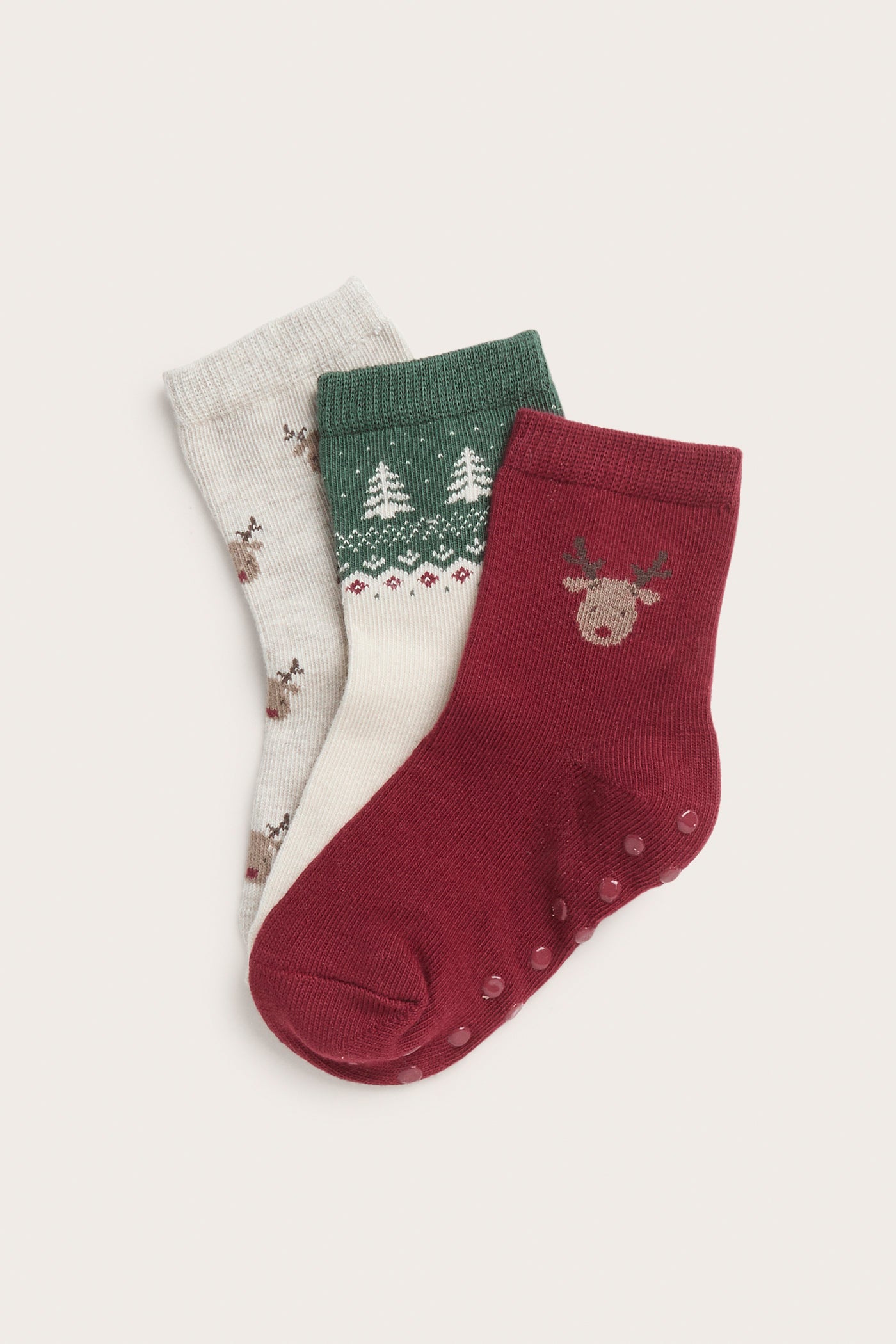 Kids' red Christmas socks 3-pack