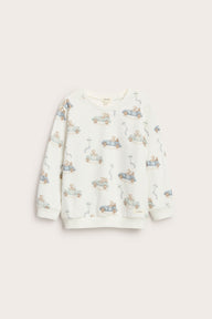 Baby & kids white sweatshirt with car print