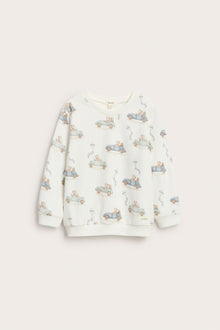 Baby & kids white sweatshirt with car print