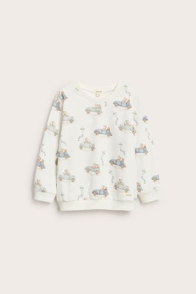 Baby & kids white sweatshirt with car print