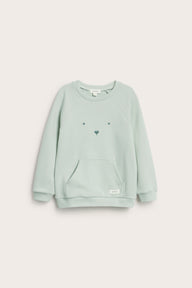 Kids' green sweatshirt with pocket