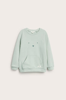 Kids' green sweatshirt with pocket
