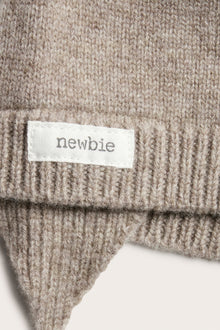 Baby brown wool bonnet hat