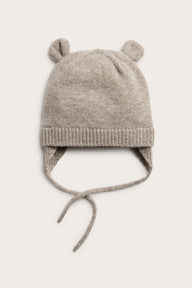 Baby brown wool bonnet hat