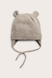 Baby brown wool bonnet hat