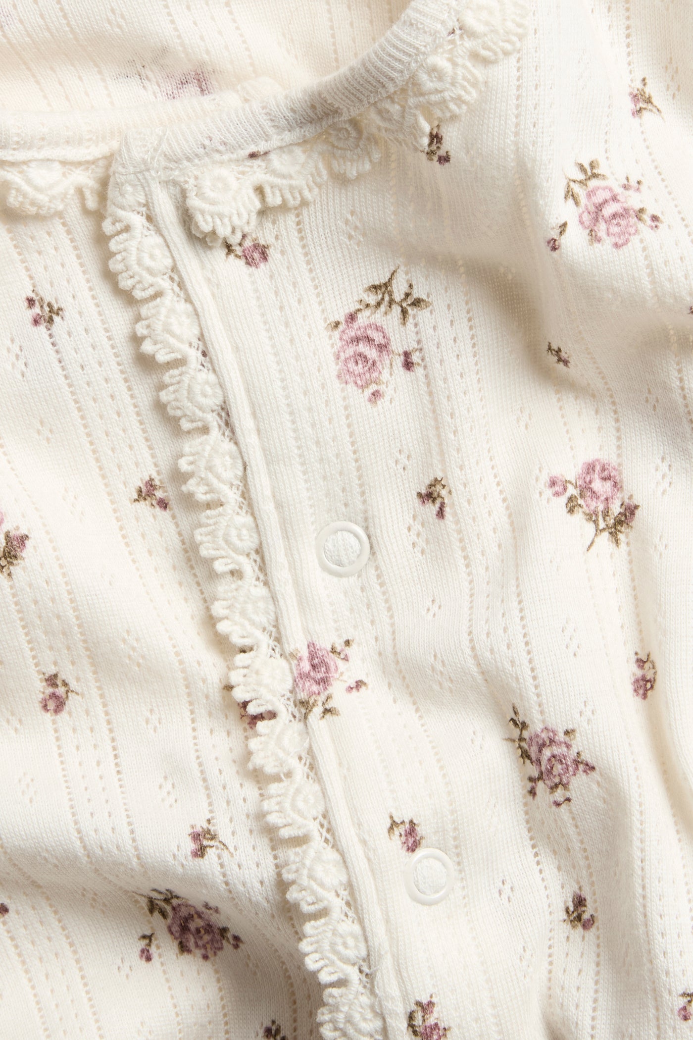 Baby white floral jumpsuit with lace