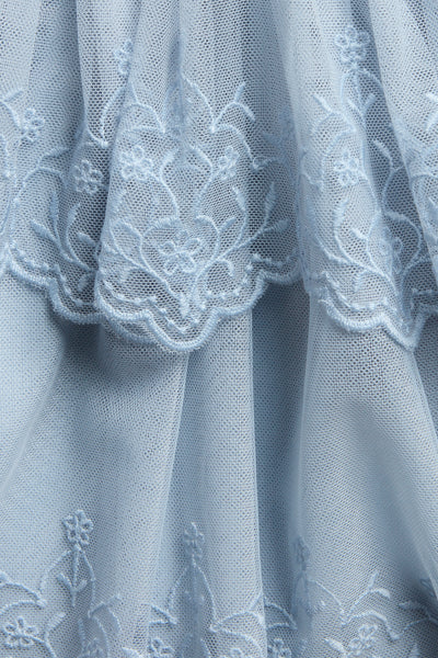 Baby & kids blue embroidered mesh skirt