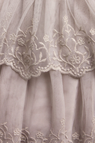 Baby & kids purple embroidered mesh skirt