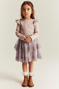 Baby & kids purple embroidered mesh skirt