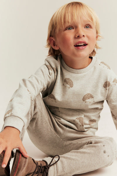Baby & kids beige sweatshirt with brushed inside