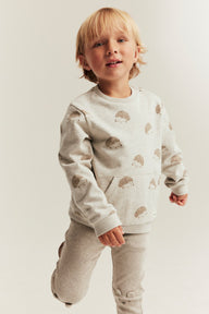 Baby & kids beige sweatshirt with brushed inside