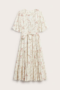 Women's white floral short‑sleeved dress