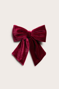 Kids red velvet hair-clip bow