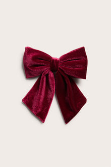 Kids red velvet hair-clip bow